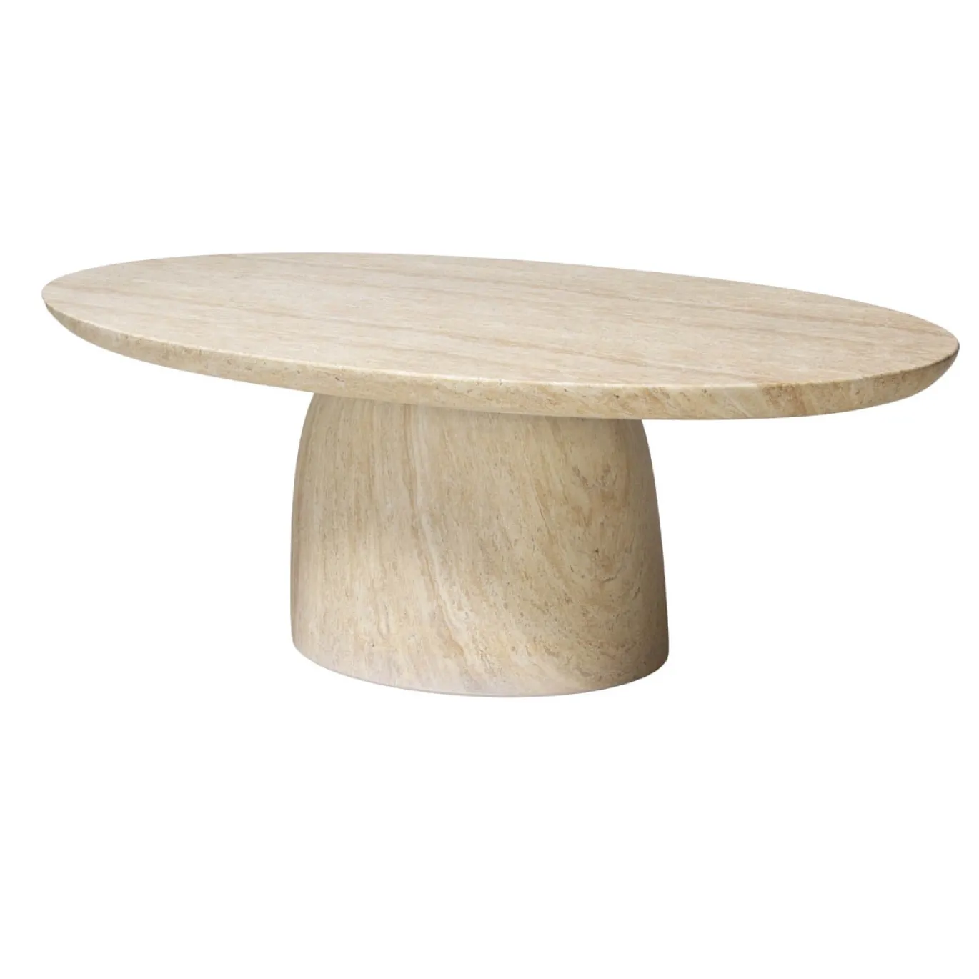 Loungetafel Myrna Ovaal Travertin 120cm - Giga Meubel