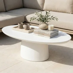 Loungetafel Myrna Ovaal Wit 120cm - Giga Meubel