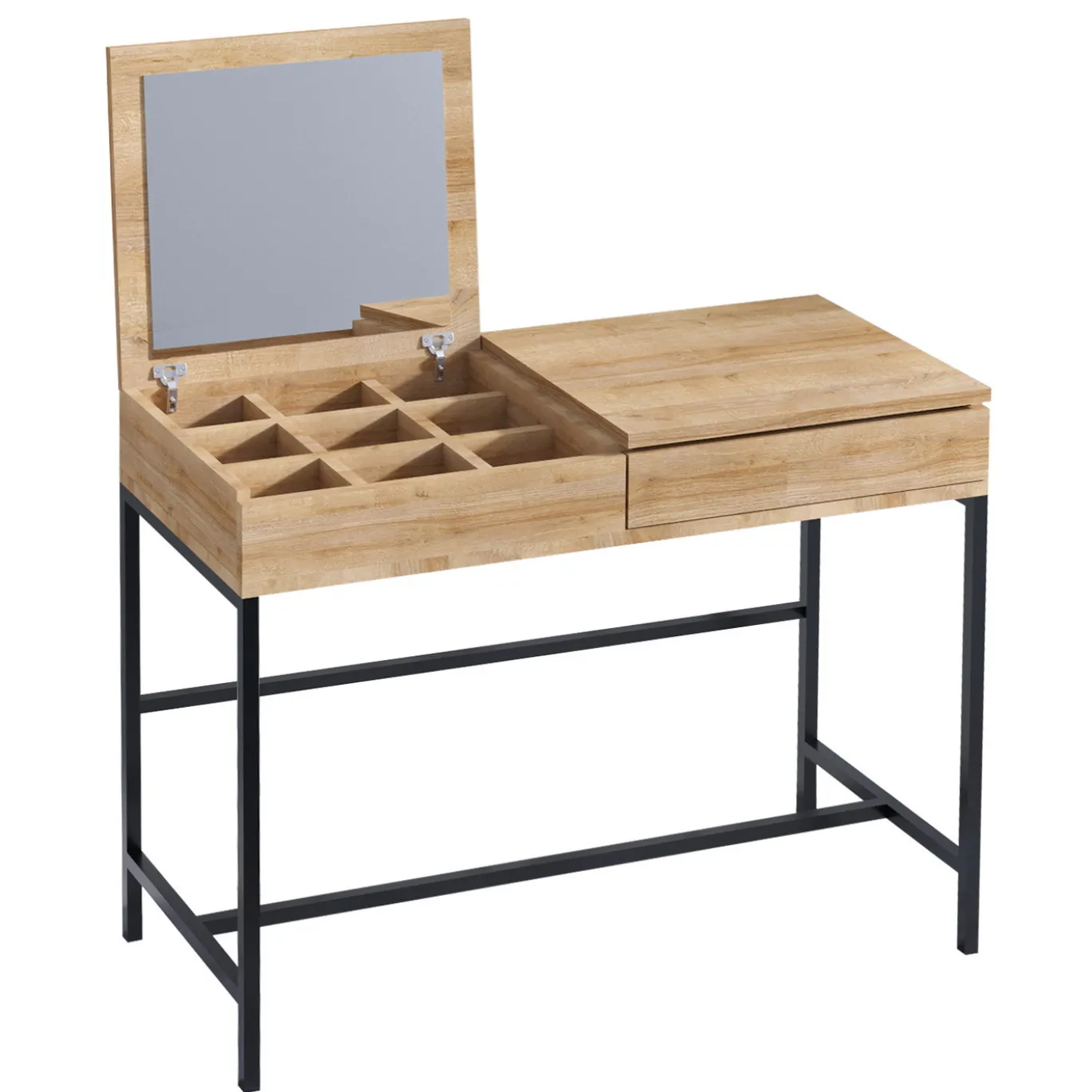 Make-up Tafel Linda Melamine Eiken Zwart