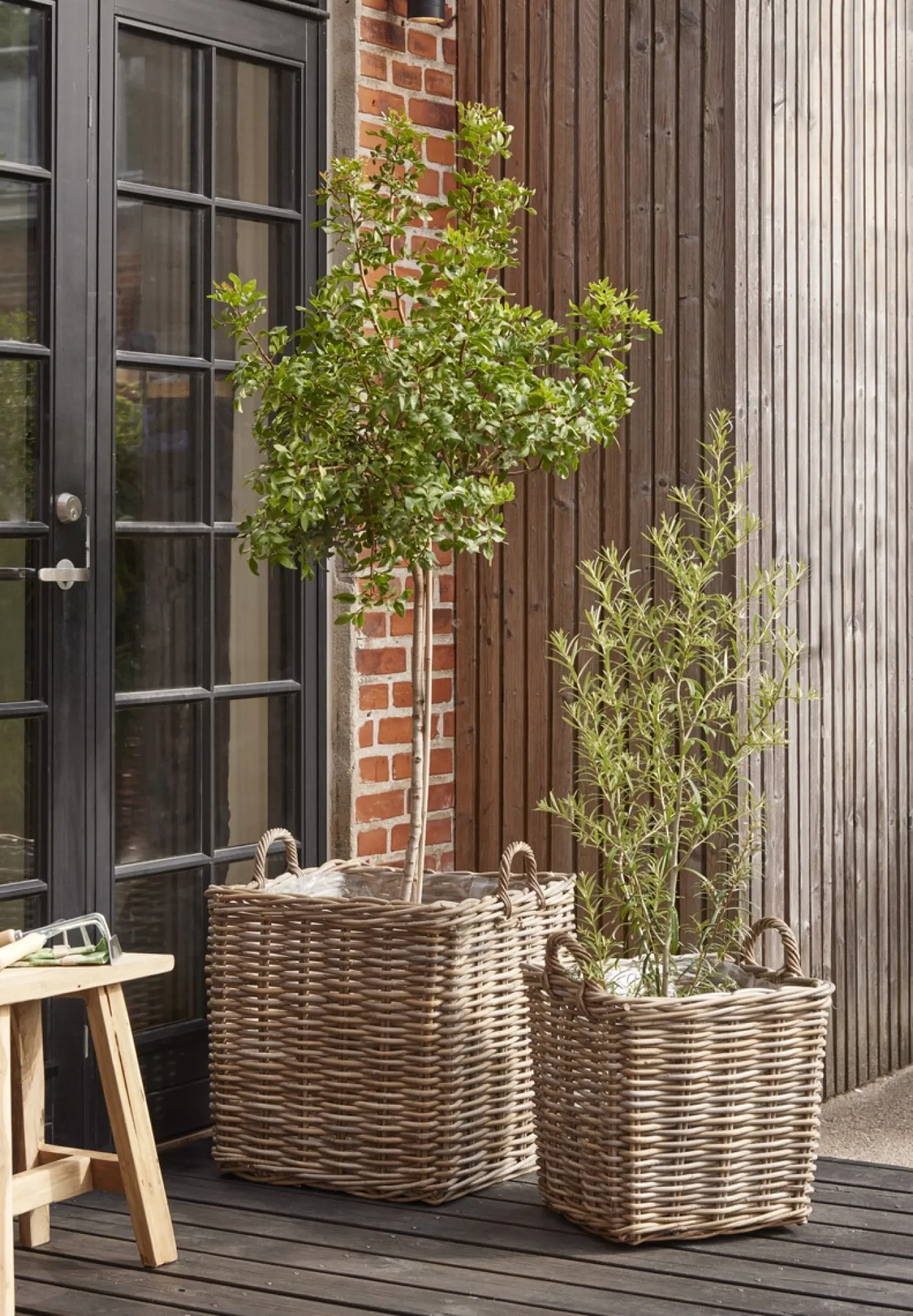 Mand Arles Vierkant Set van 2 Grijs Kubu - Giga Living