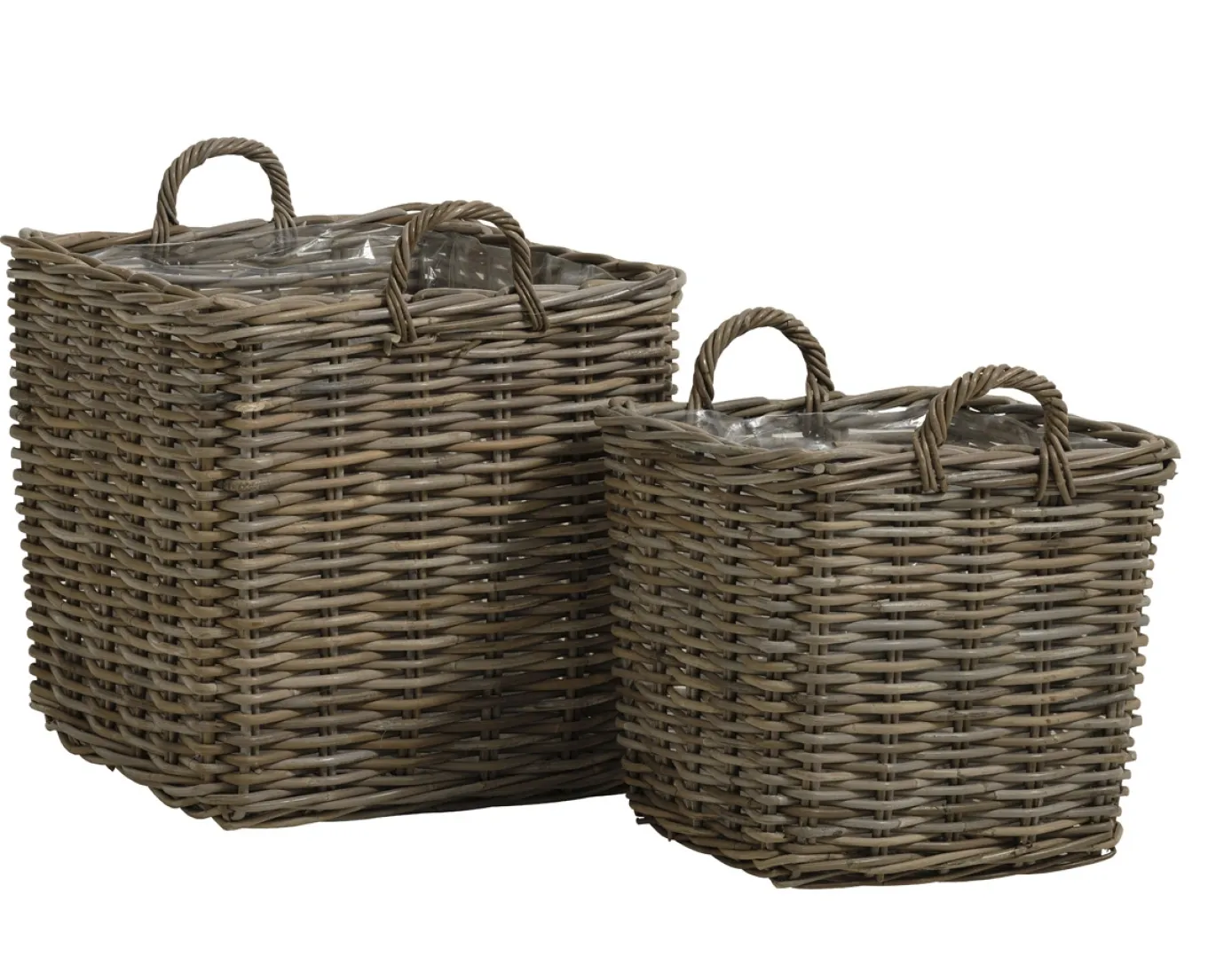 Mand Arles Vierkant Set van 2 Grijs Kubu - Giga Living