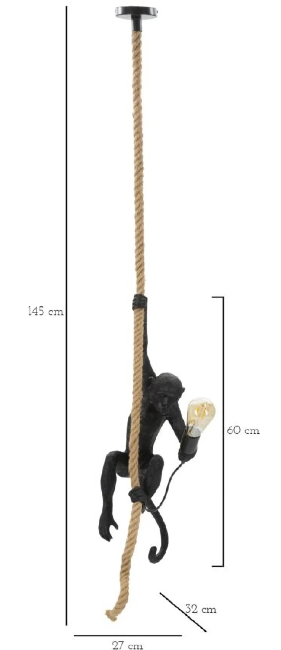 Mauro Ferretti Hanglamp Monkey Zwart
