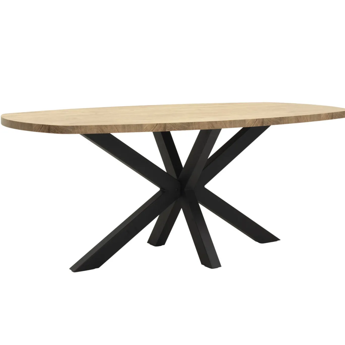 Maxfurn Eettafel Costa Deens Ovaal Matching Mango/Zwart 190x102cm