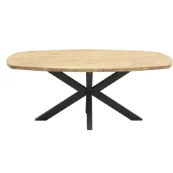 Maxfurn Eettafel Costa Deens Ovaal Matching Mango/Zwart 190x102cm