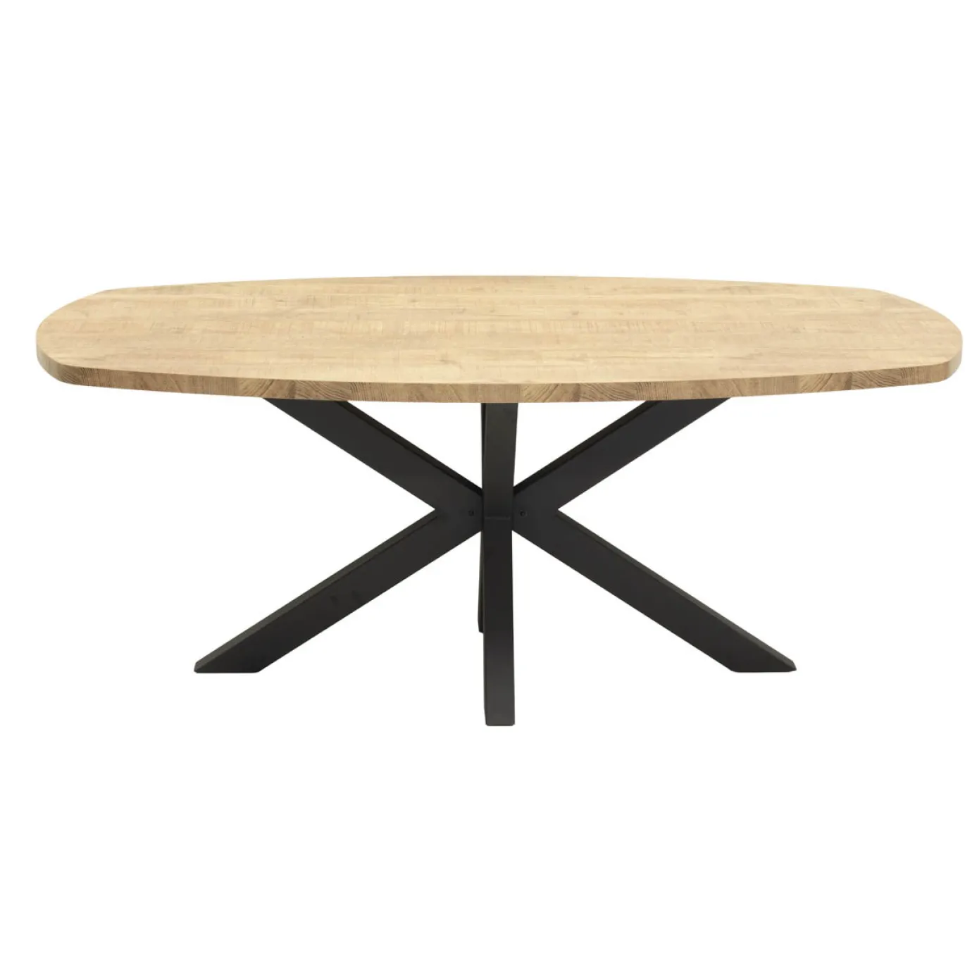 Maxfurn Eettafel Costa Deens Ovaal Matching Mango/Zwart 190x102cm