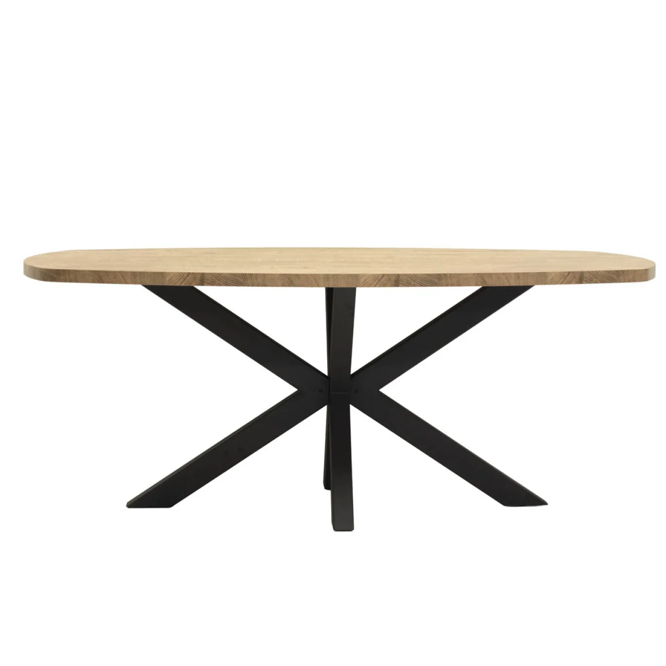 Maxfurn Eettafel Costa Deens Ovaal Matching Mango/Zwart 190x102cm