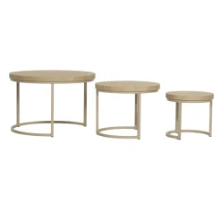 Maxfurn Salontafel Hugo Set van 3 Misty Eiken/Stone
