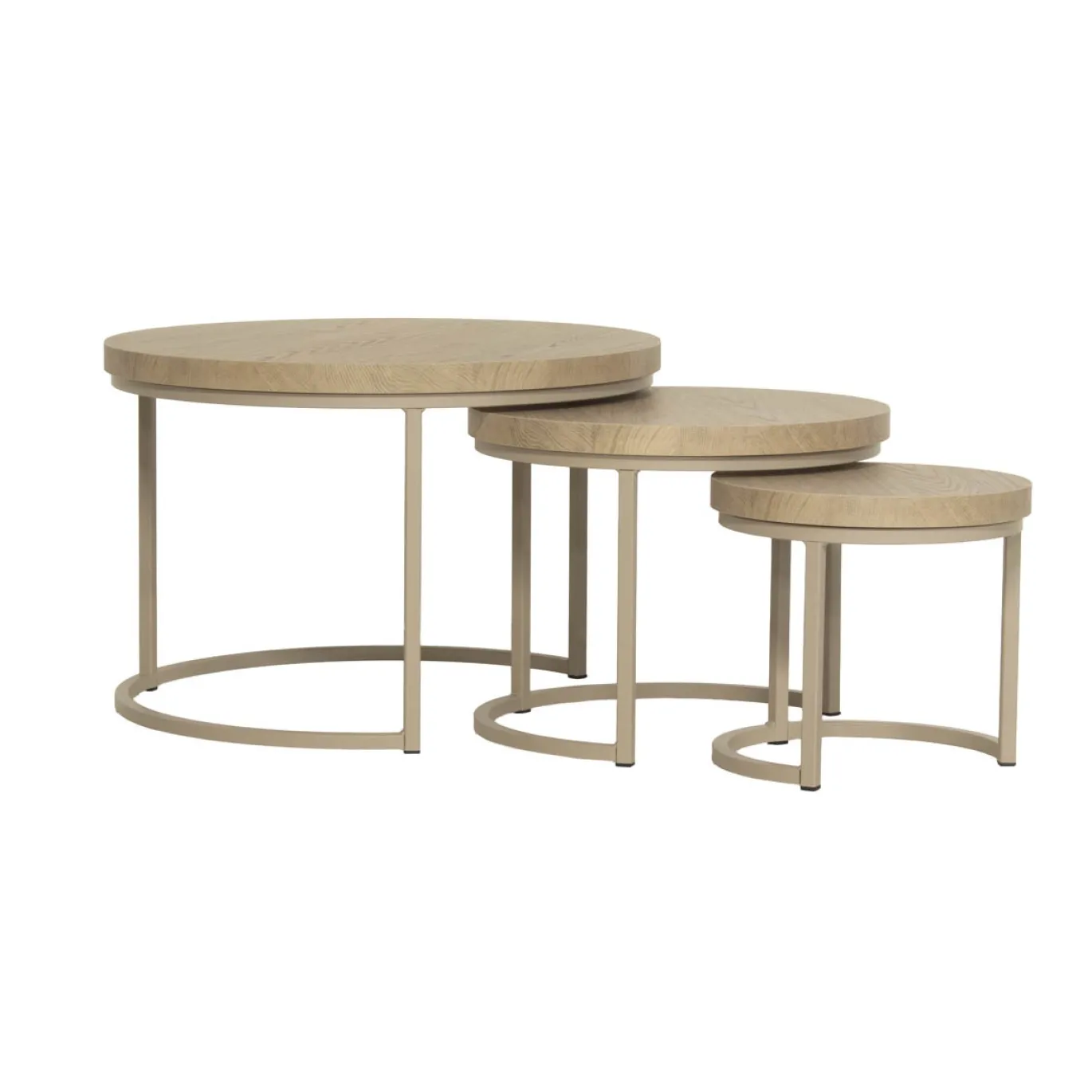 Maxfurn Salontafel Hugo Set van 3 Misty Eiken/Stone