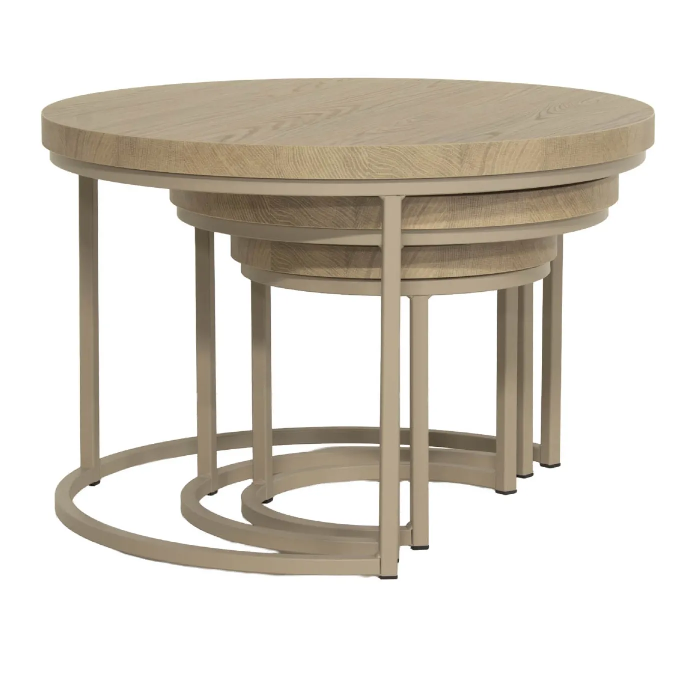 Maxfurn Salontafel Hugo Set van 3 Misty Eiken/Stone
