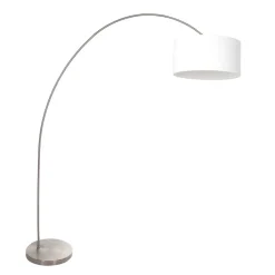 Mexlite Booglamp Solva Grijs Grof Linnen Wit