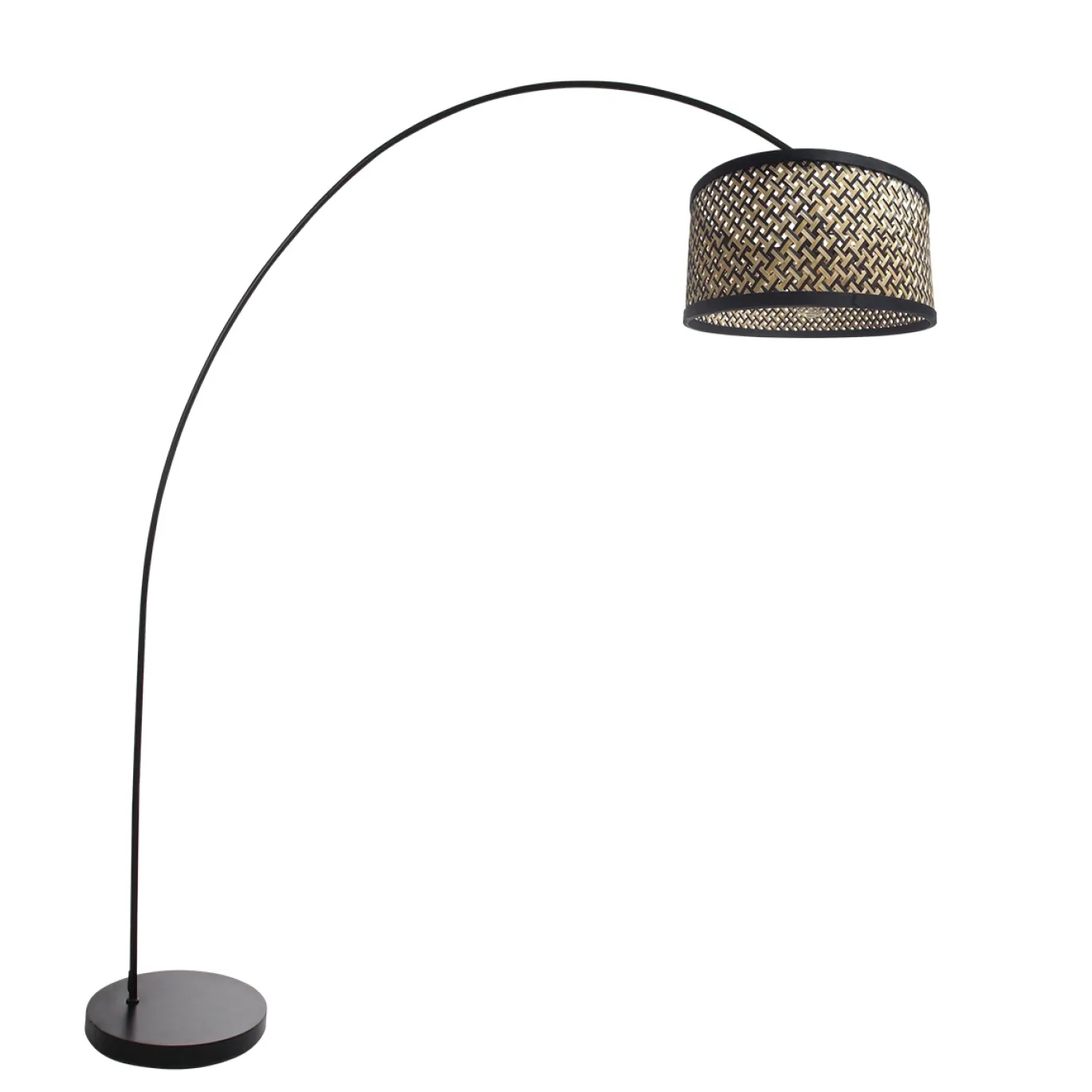 Mexlite Booglamp Solva Zwart Bamboe Naturel/Zwart
