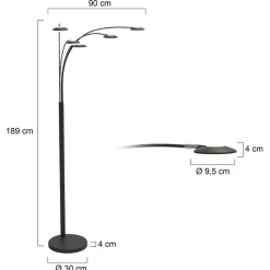 Mexlite Booglamp Synna 5-Lichts Zwart