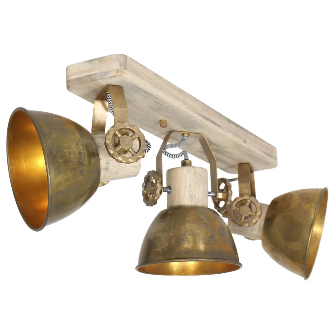 Mexlite Gearwood Plafondspot 3-lichts Brons
