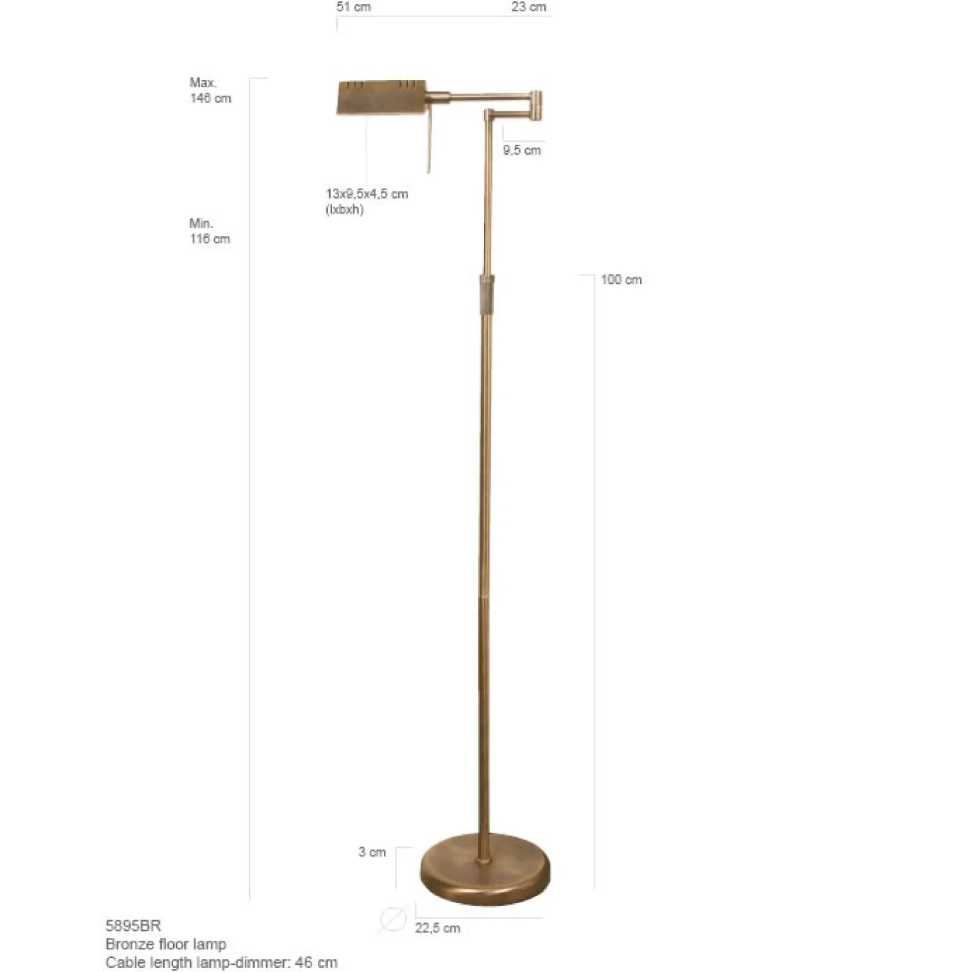 Mexlite Kar Vloerlamp Brons