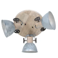 Mexlite Plafondlamp Gearwood 3-lichts Nikkel