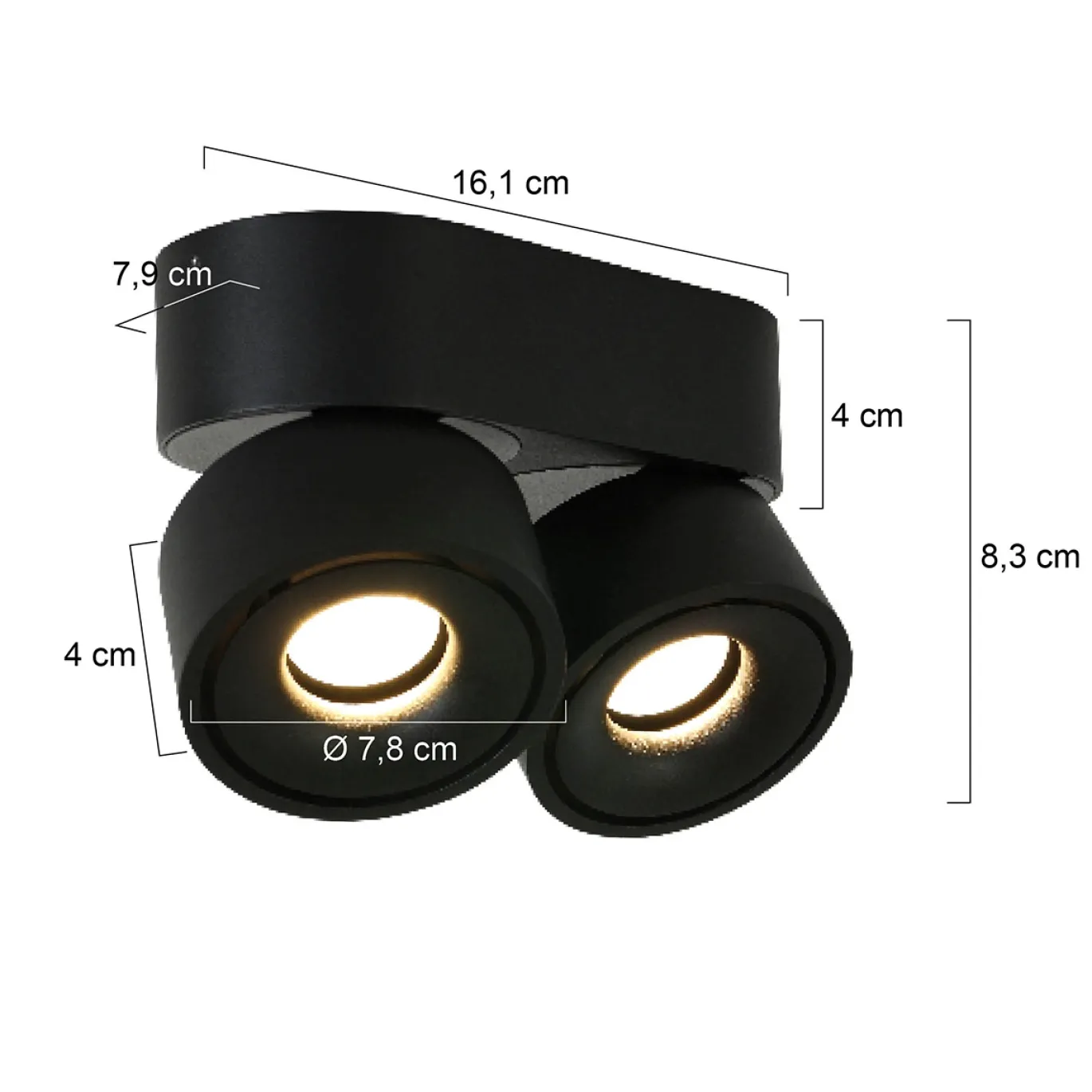 Mexlite Spot Fez Zwart 2-Lichts
