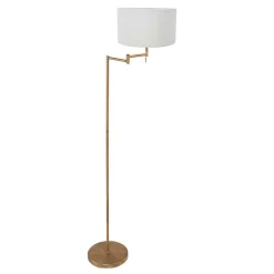 Mexlite Vloerlamp Bella Brons Grof Linnen Wit