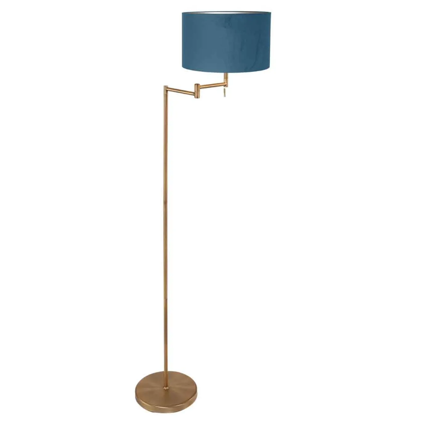 Mexlite Vloerlamp Bella Brons Velours Blauw