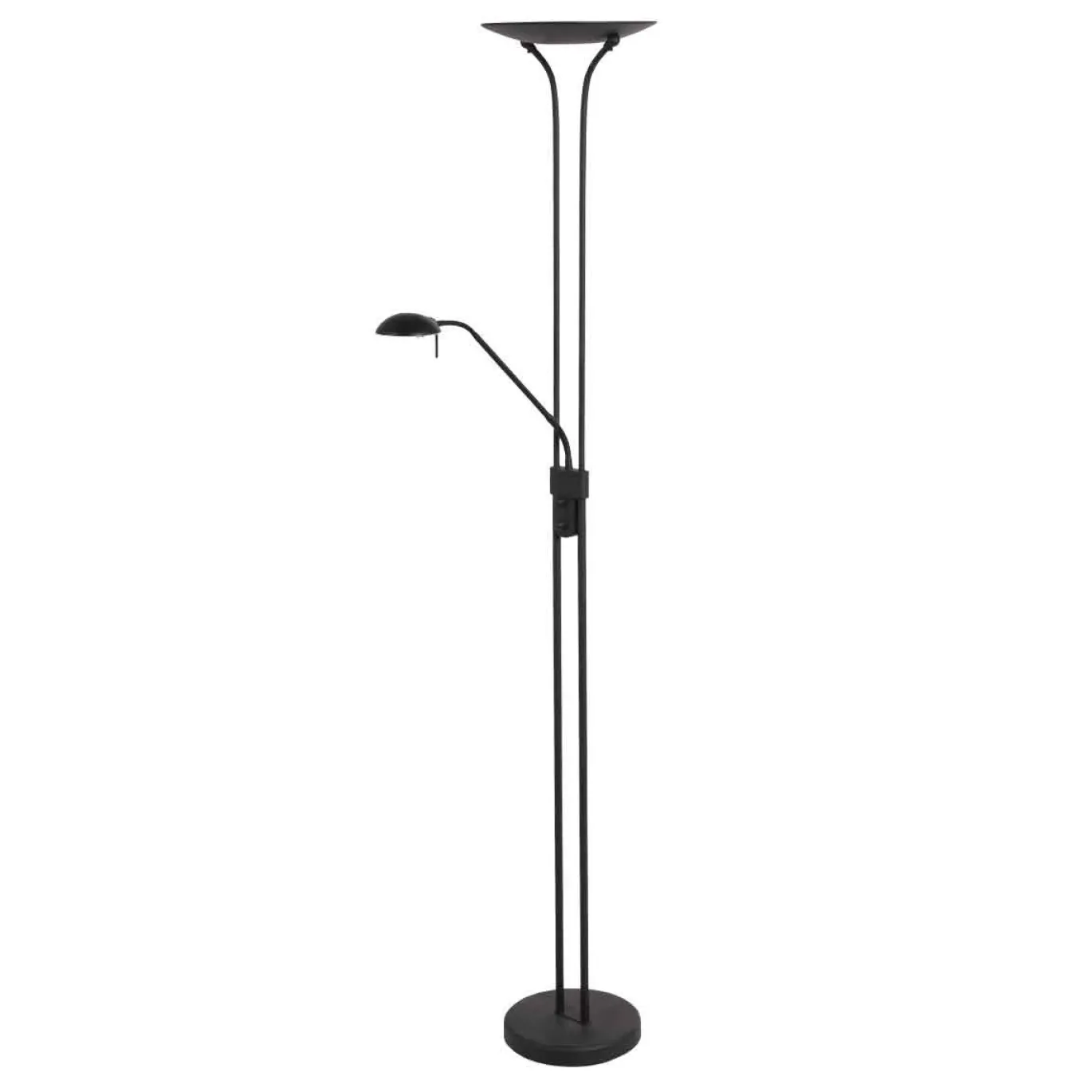 Mexlite Vloerlamp Biron 2-Lichts Zwart