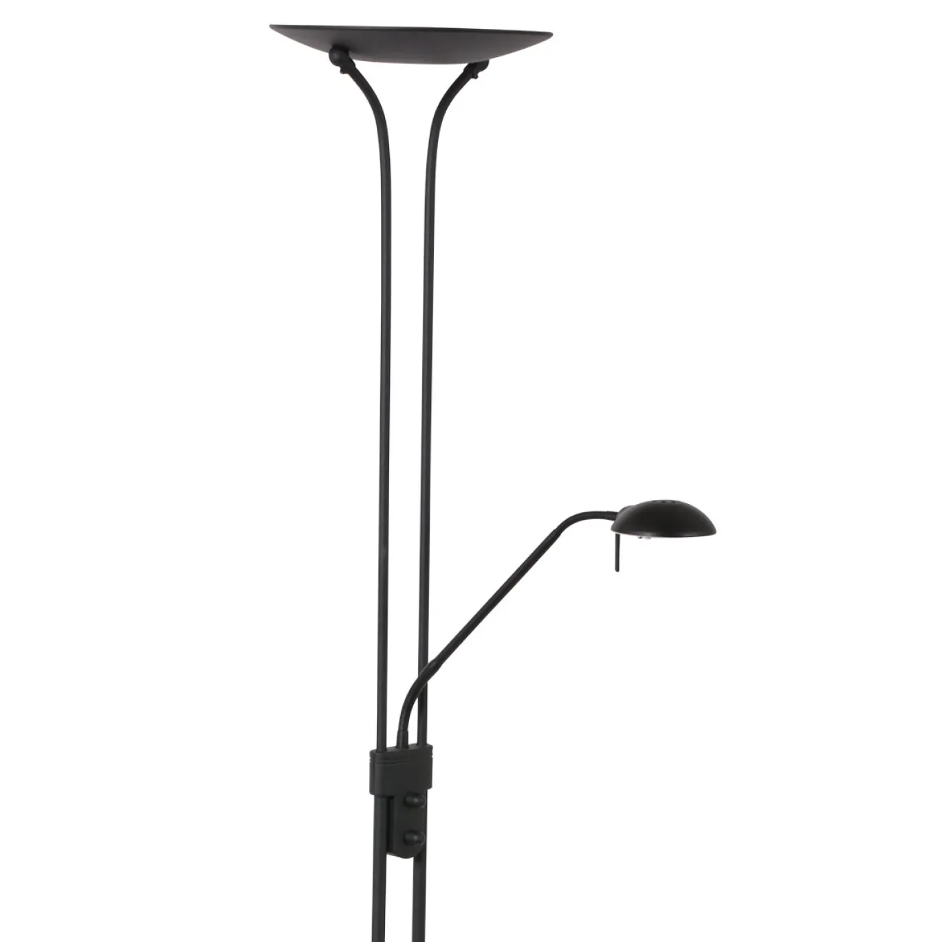 Mexlite Vloerlamp Biron 2-Lichts Zwart