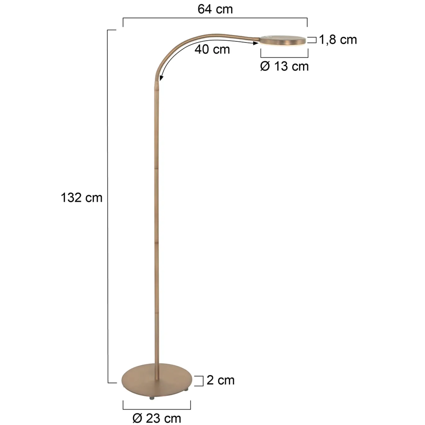 Mexlite Vloerlamp Platu Brons