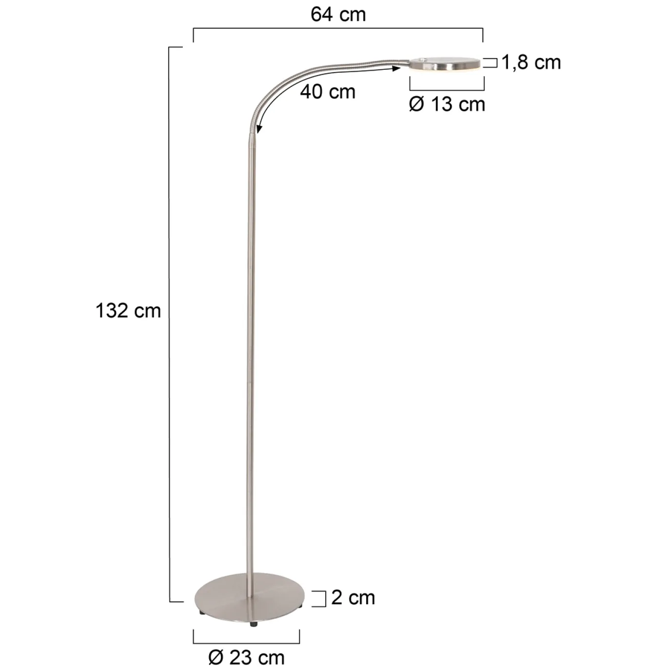 Mexlite Vloerlamp Platu Grijs