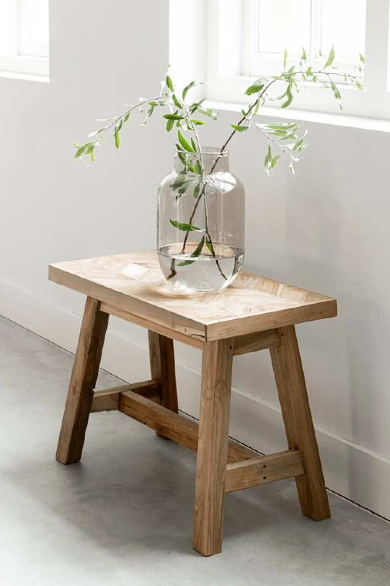 Must Living Bankje Herringbone Recycled Teakhout Small 60cm