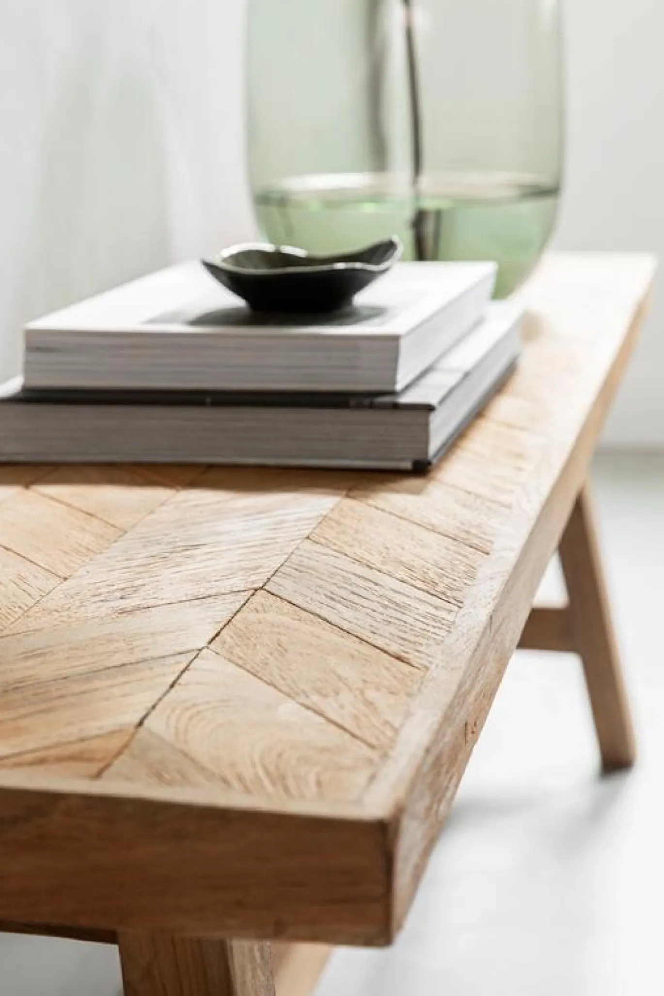 Must Living Bankje Herringbone Recycled Teakhout Medium 120cm