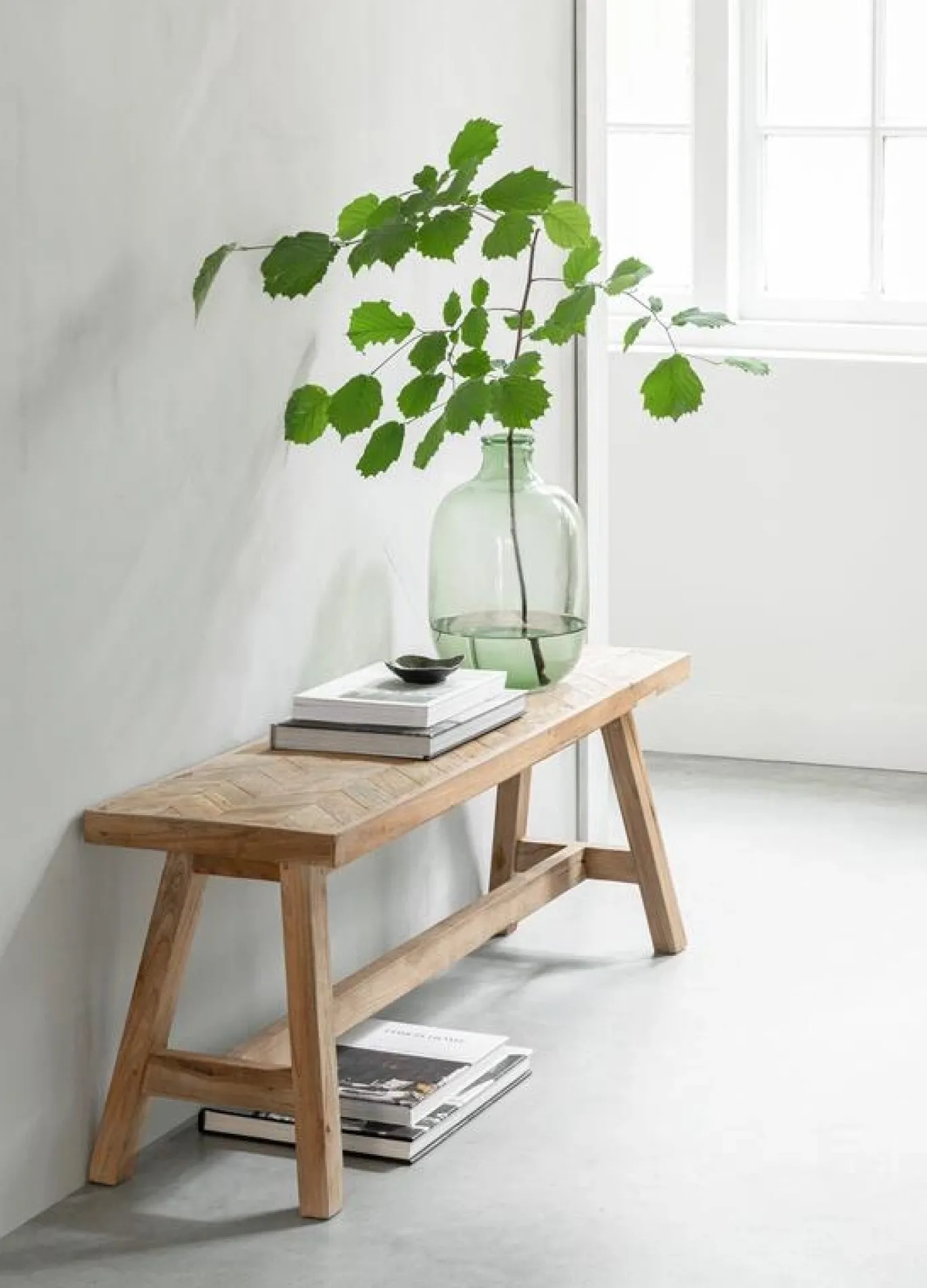Must Living Bankje Herringbone Recycled Teakhout Medium 120cm