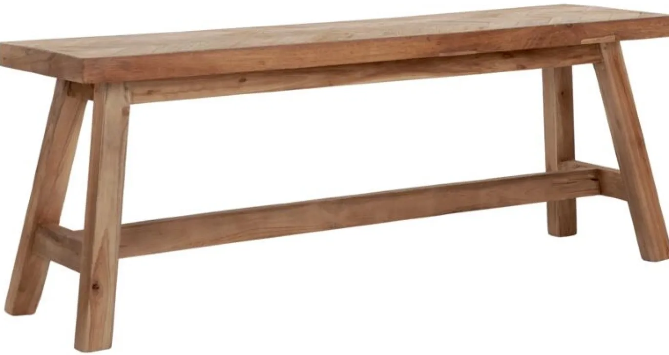 Must Living Bankje Herringbone Recycled Teakhout Medium 120cm