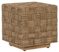 Must Living Bijzettafel Chess Board Naturel Abaca 40x40cm