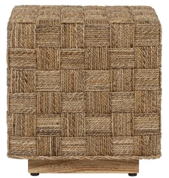 Must Living Bijzettafel Chess Board Naturel Abaca 40x40cm