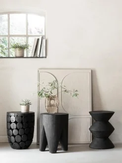 Must Living Bijzettafel Curve Suarhout Zwart Ø35cm