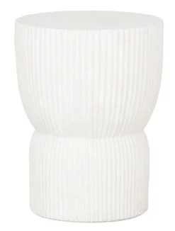 Must Living Bijzettafel Fluted Vezelcement Wit Ø30cm