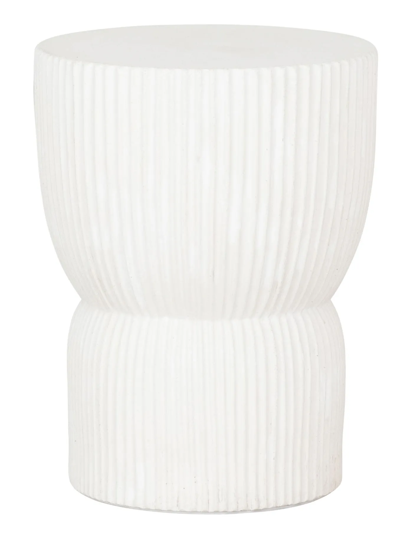 Must Living Bijzettafel Fluted Vezelcement Wit Ø30cm