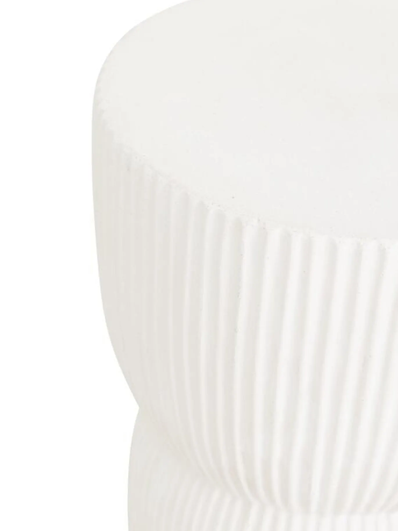 Must Living Bijzettafel Fluted Vezelcement Wit Ø30cm