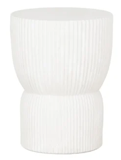 Must Living Bijzettafel Fluted Vezelcement Wit Ø30cm