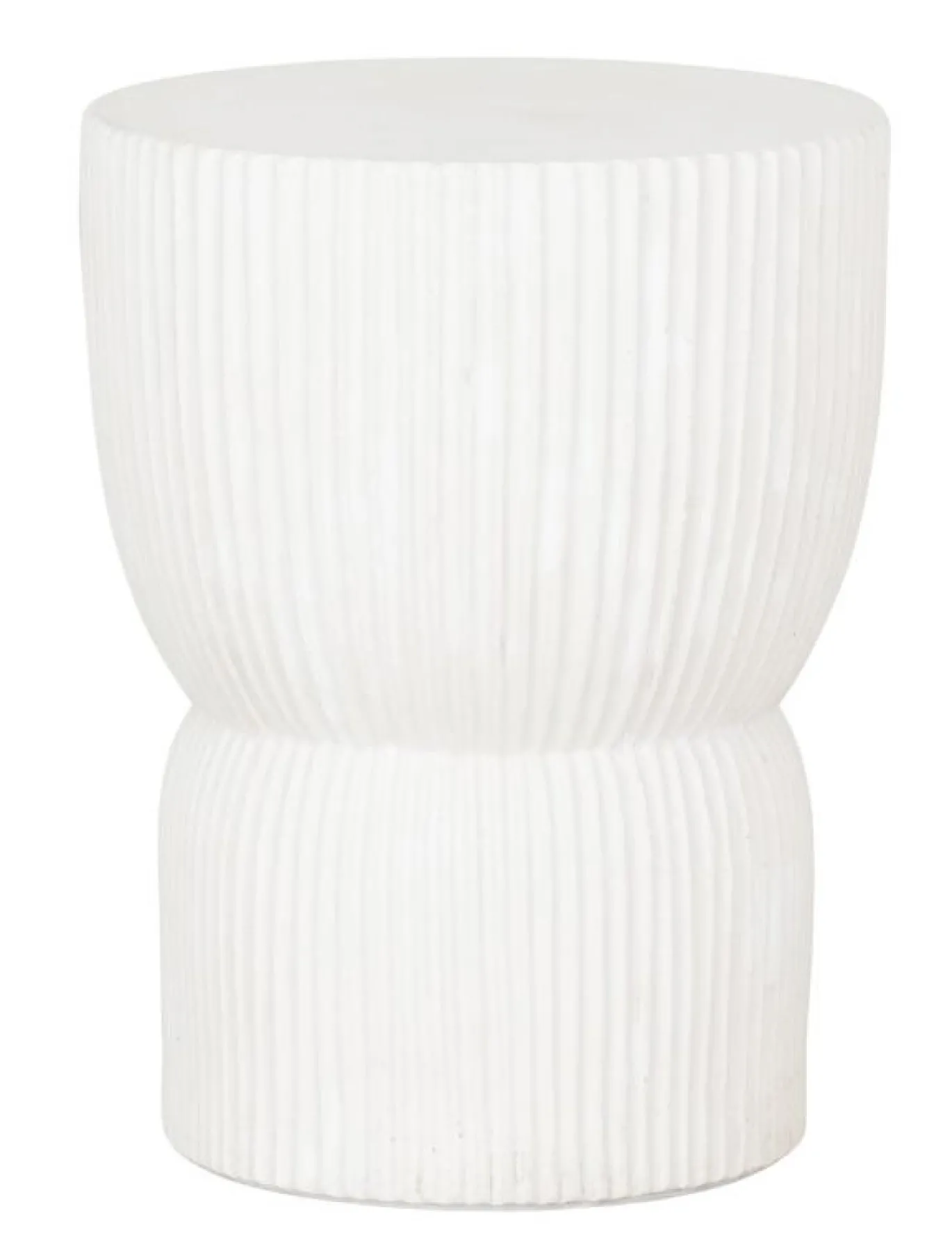 Must Living Bijzettafel Fluted Vezelcement Wit Ø30cm