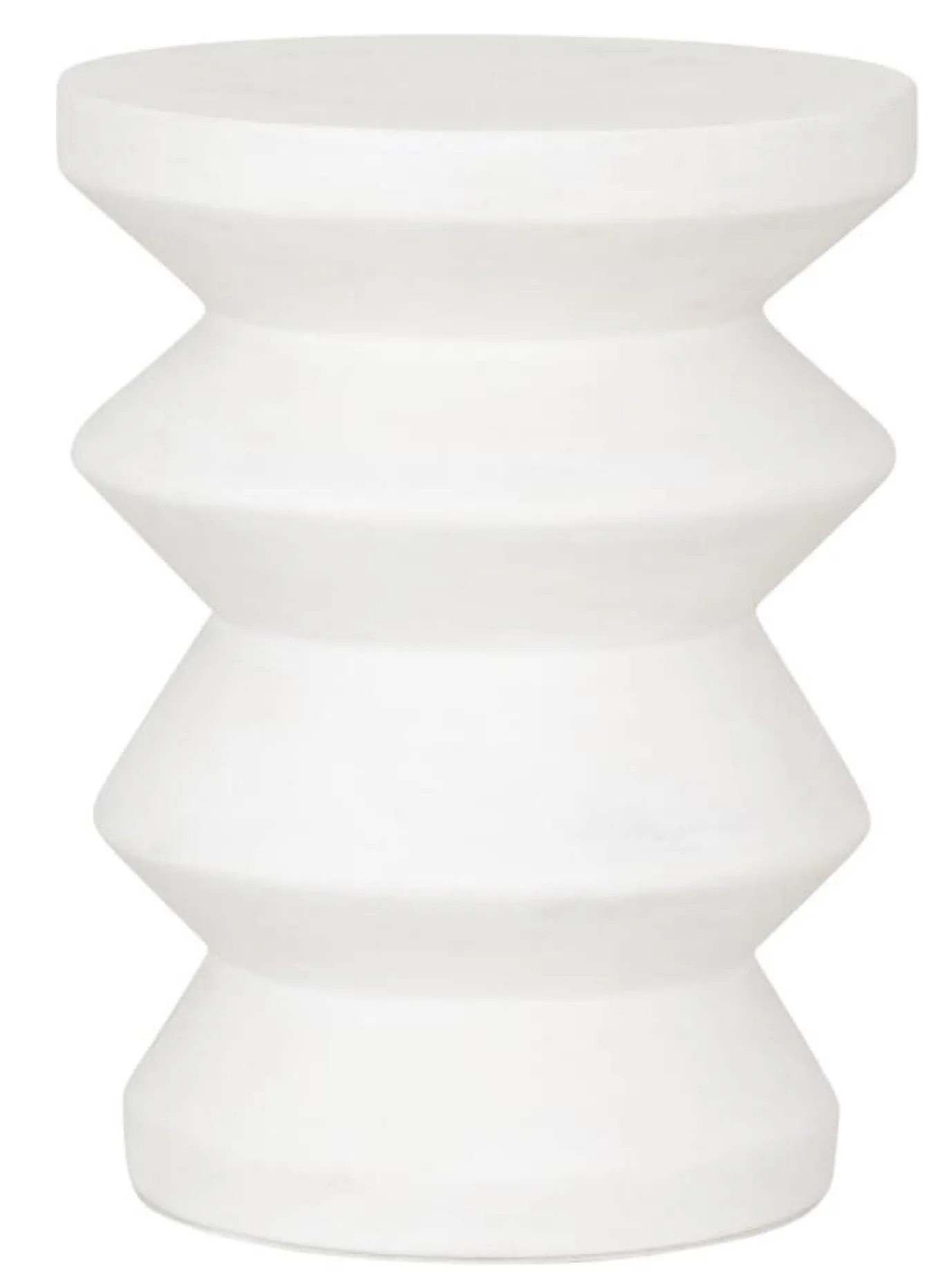 Must Living Bijzettafel Zig Zag Vezelcement Wit Ø34cm