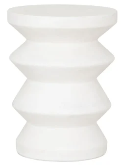 Must Living Bijzettafel Zig Zag Vezelcement Wit Ø34cm