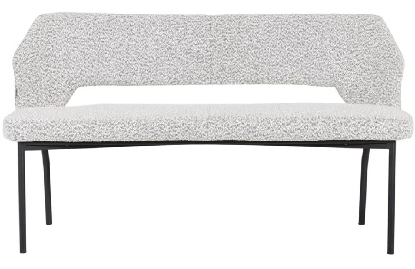 Must Living Eetkamerbank Bloom Bouclé Lichtgrijs 150cm