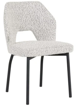 Must Living Eetkamerstoel Bloom Bouclé Lichtgrijs