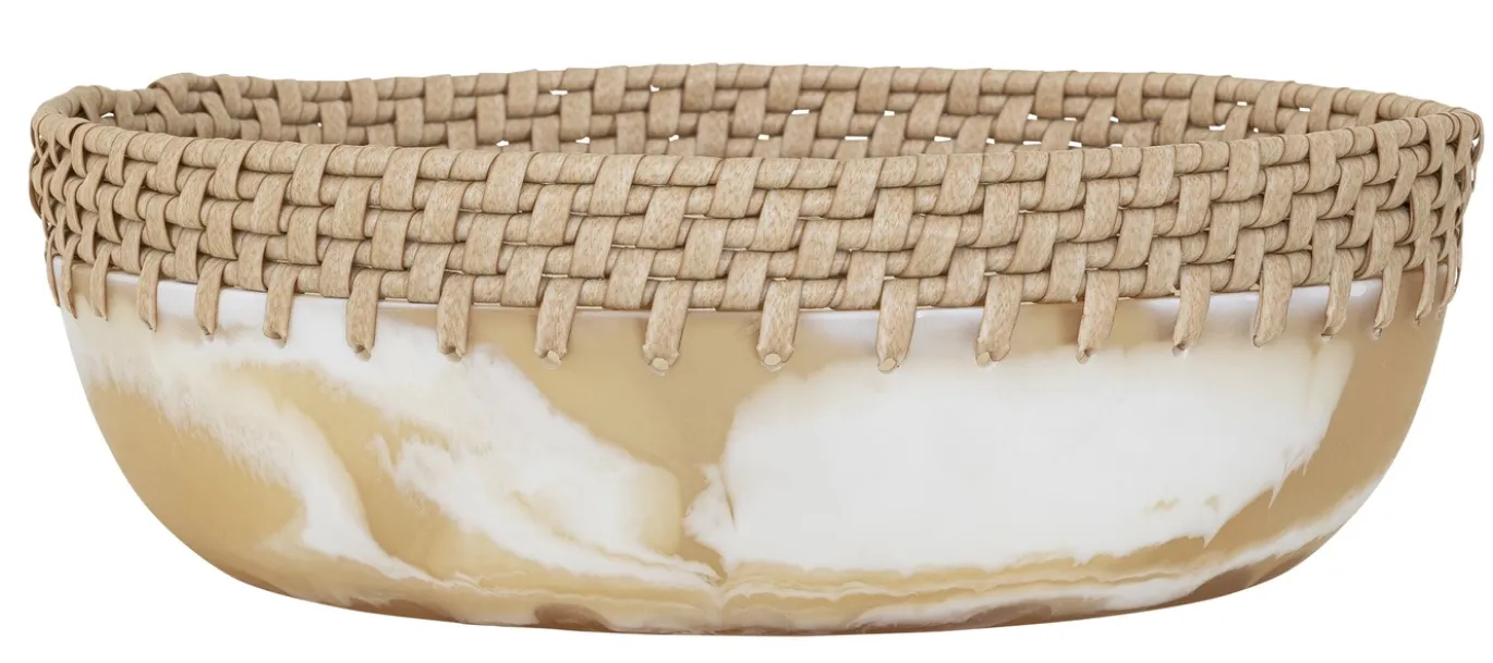 Must Living Schaal Da Vinci Rond Resin Bruin/Wit