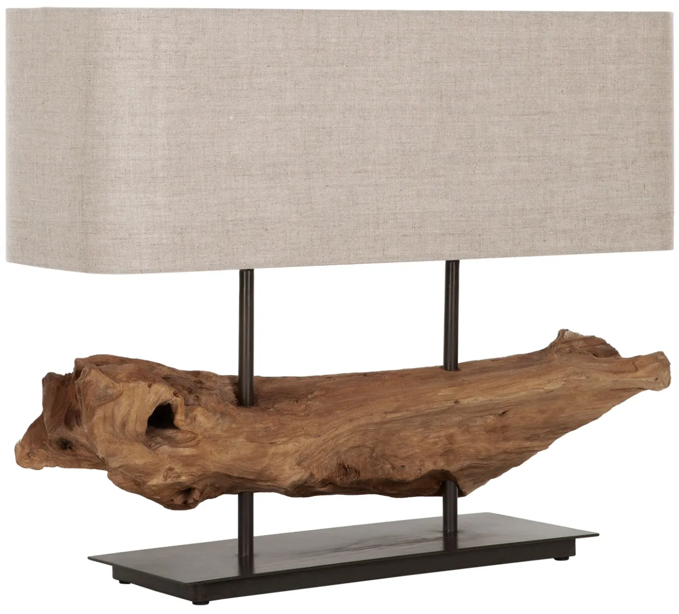 Must Living Tafellamp Log Erosion Naturel Teakhout 70x58cm