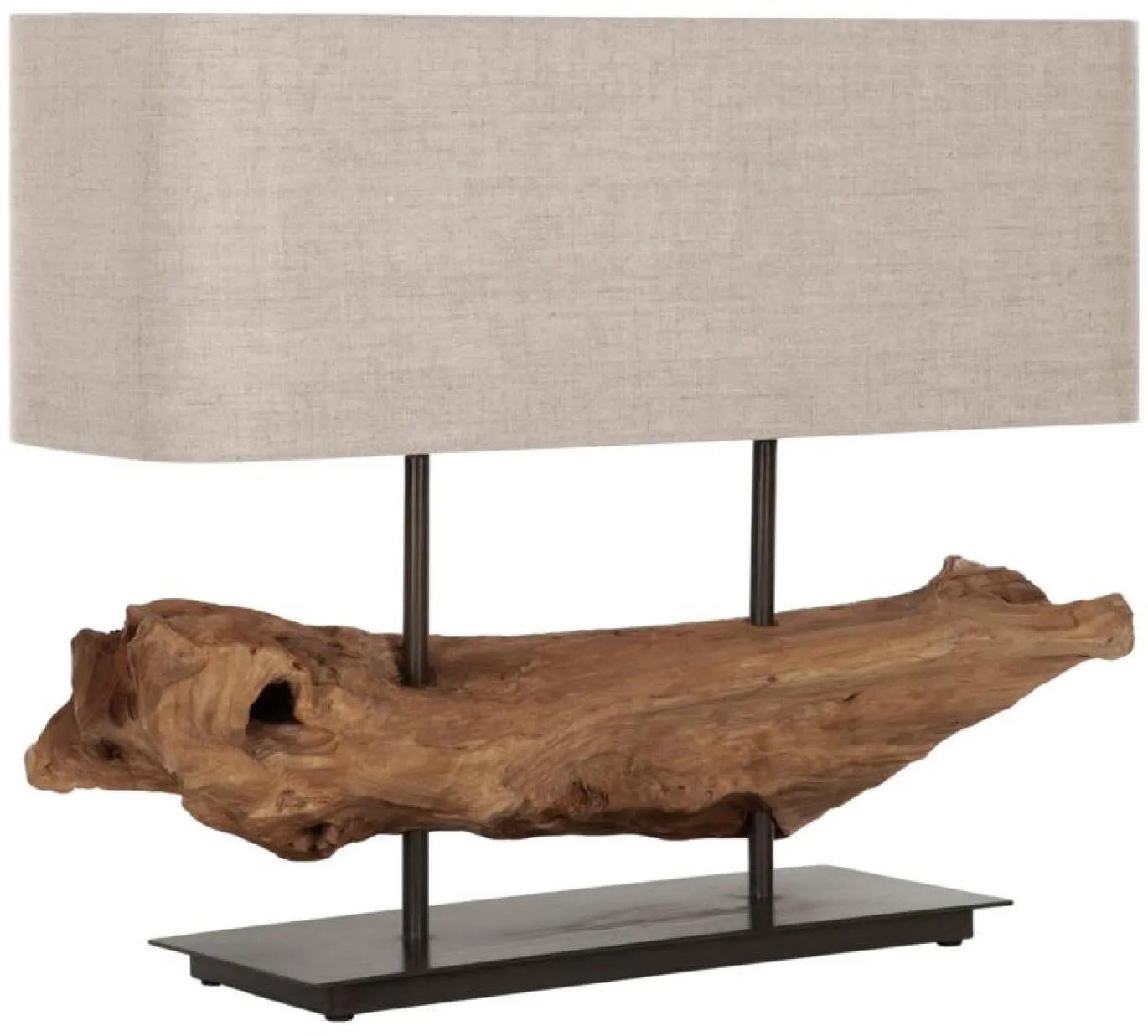 Must Living Tafellamp Log Erosion Naturel Teakhout 70x58cm