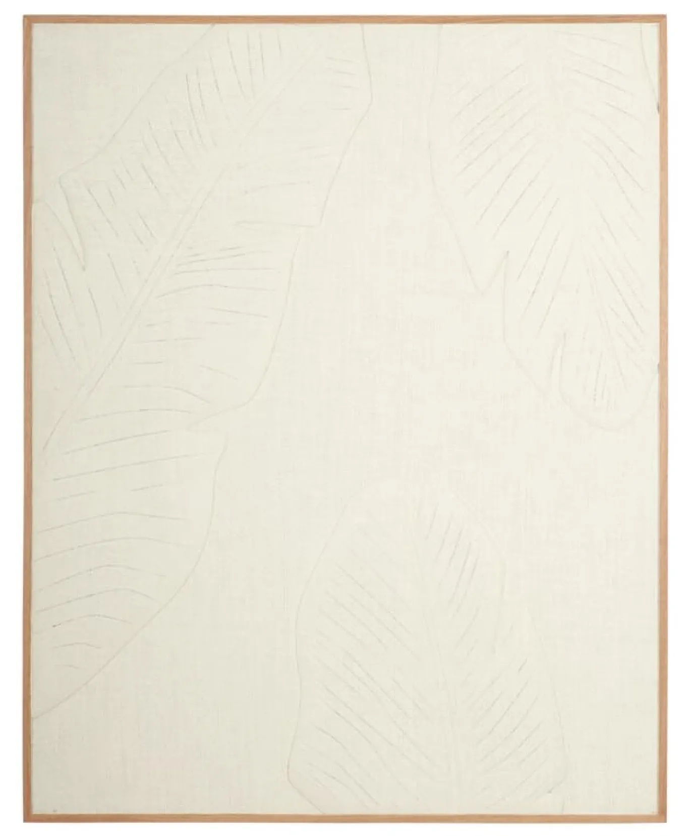 Must Living Wanddecoratie Indian Banana Leaf Wit Jute102x127cm