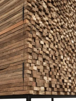 Must Living Wandkast Sticks Recycled Teakhout 2-Deurs 90x180cm