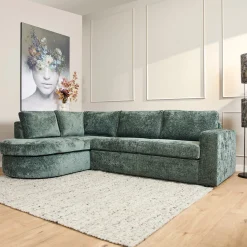 MySofa Bank Alma Groen 2,5-zits + Divan Links