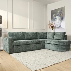 MySofa Bank Alma Groen 2,5 zits + Divan Rechts