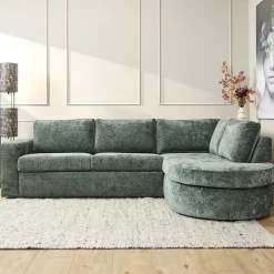 MySofa Bank Alma Groen 2,5 zits + Divan Rechts
